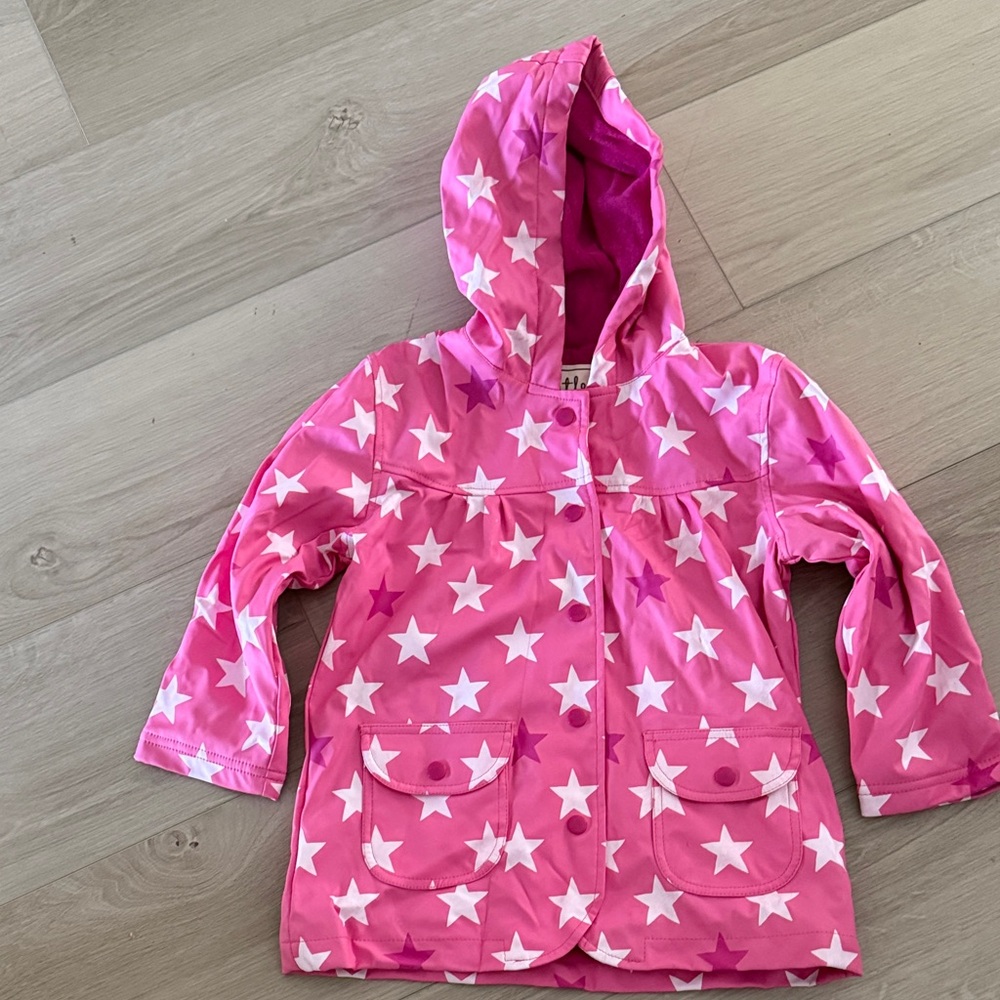 Hatley Pink Rain Jacket with Terry Lining